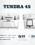Yeti Tundra 45 Cool Box (King Crab) measurements