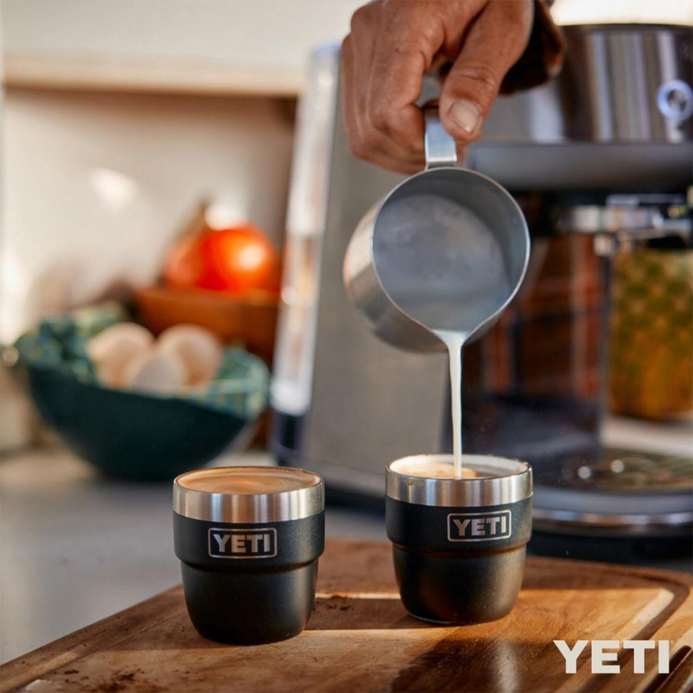 YETI Rambler 4 Oz Espresso Cups 2 Pack (Key Lime) pouring milk