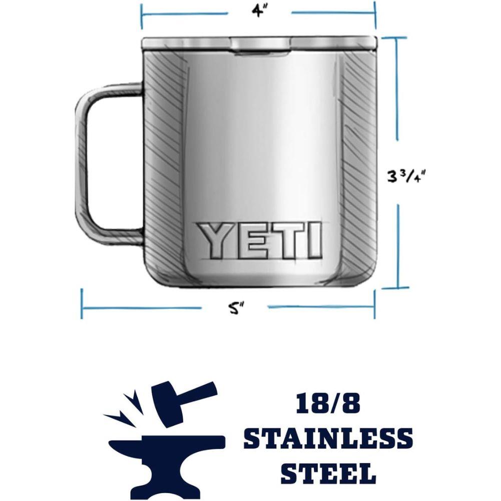 Yeti Rambler Mug 14 OZ (Stainless Steel) measurements