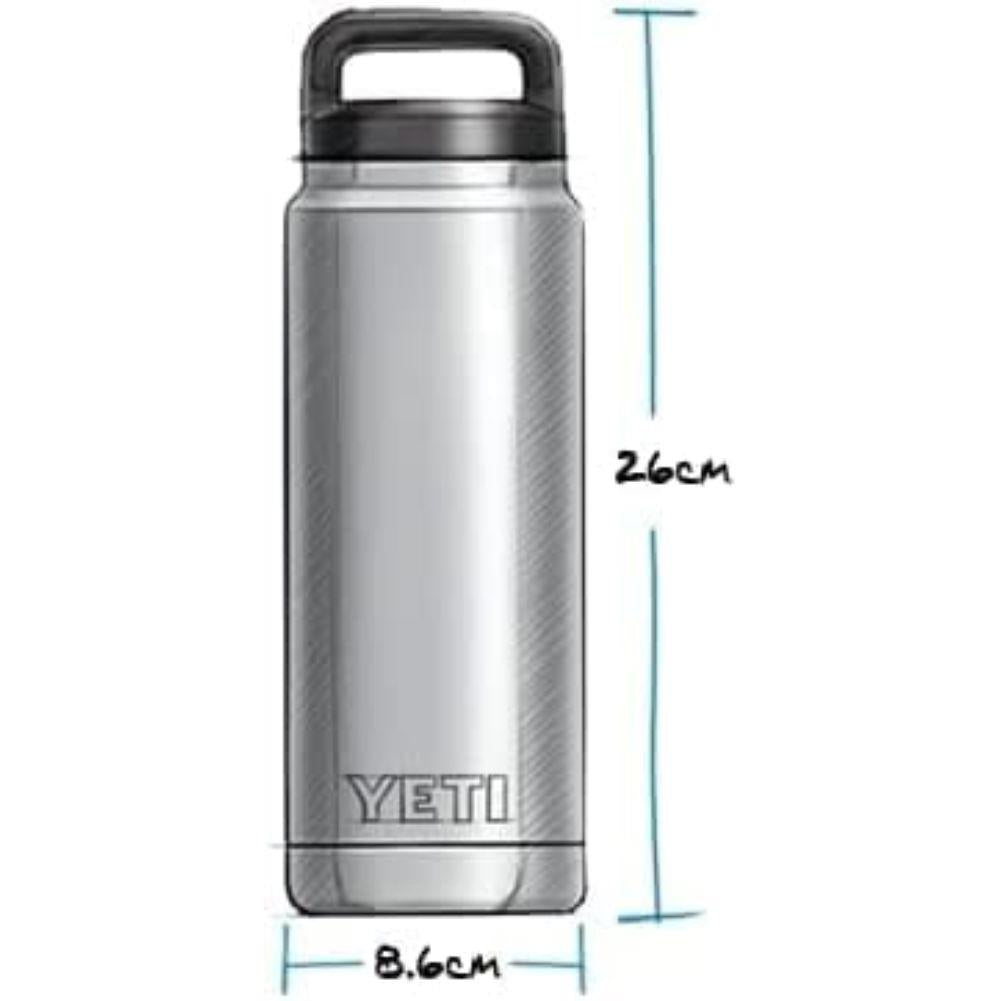 Yeti Rambler 26 OZ Bottle With Chug Cap (Charcoal) measurements