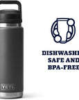 Yeti Rambler 26 OZ Bottle With Chug Cap (Charcoal) dishwash safe