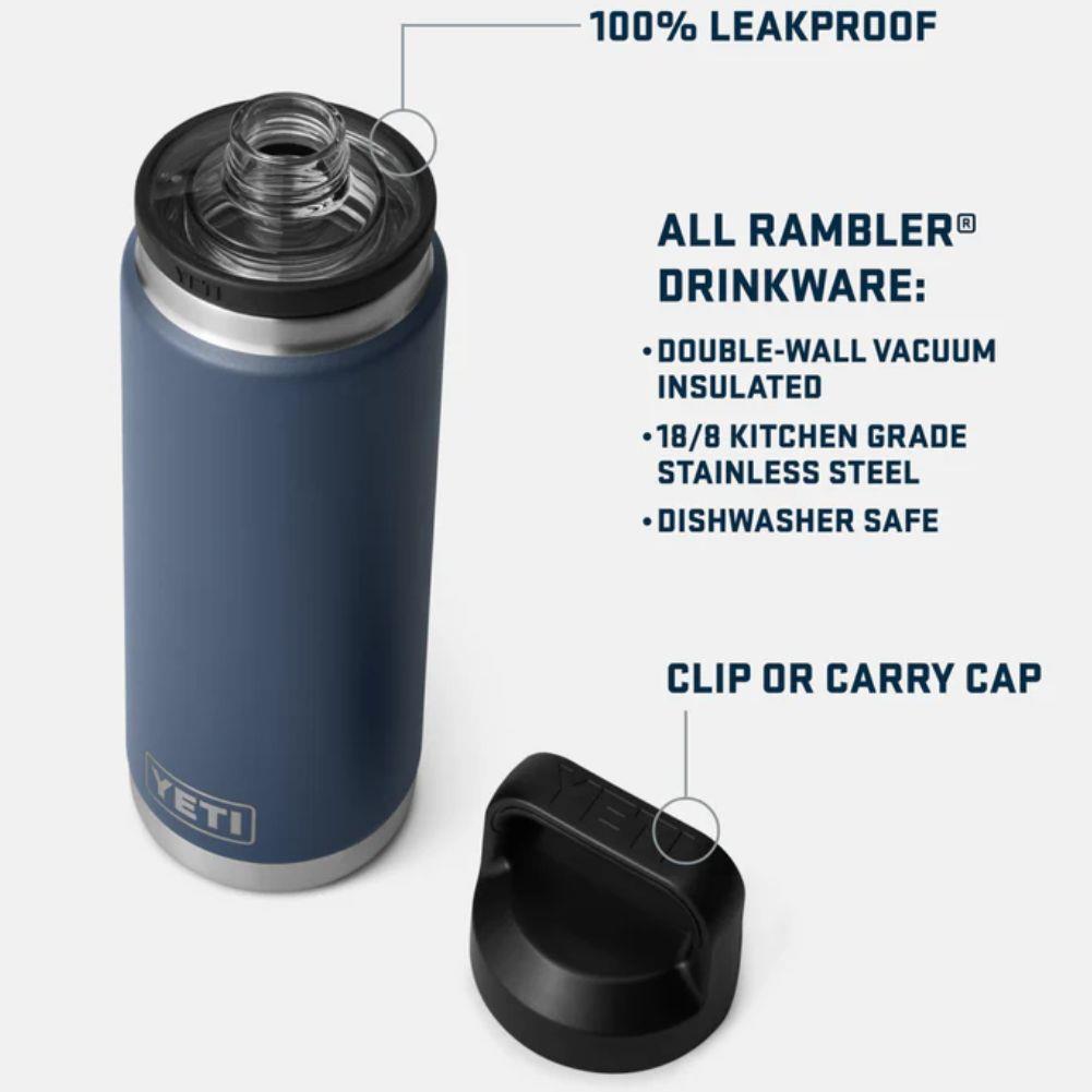 Yeti Rambler 26 OZ Bottle With Chug Cap (Charcoal) leakproof