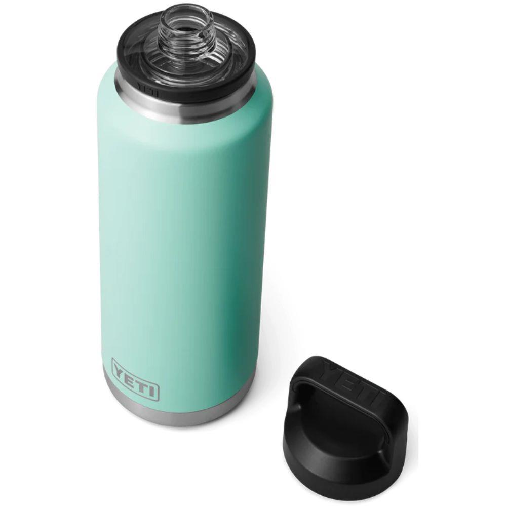Yeti Rambler 46 OZ Bottle With Chug Cap (Seafoam) lid off