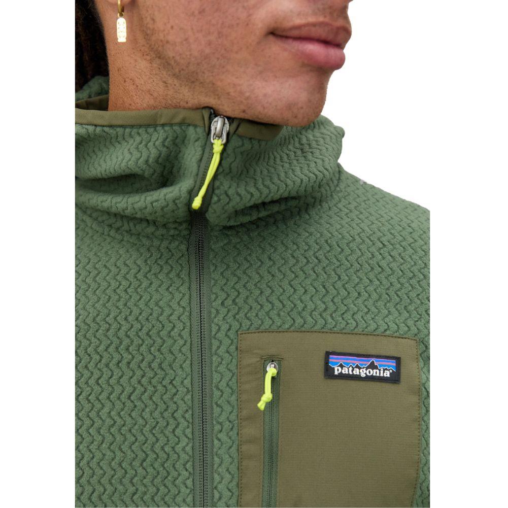 Patagonia Men's R1 Air Full-Zip Hoody (Torrey Pine Green) close up
