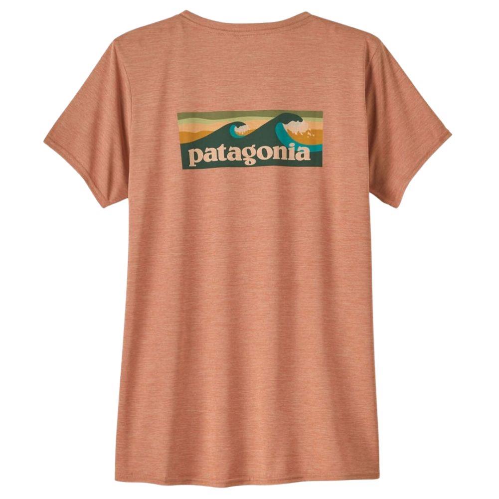 Patagonia Women's Capilene Cool Daily Graphic Shirt - Waters (Boardshort Logo: Terra Pink X-Dye)