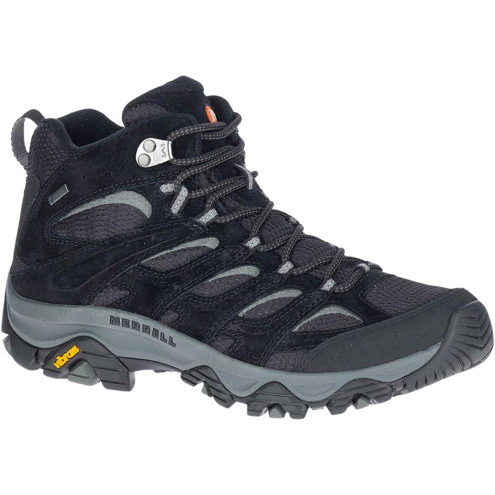 Merrell Men's Moab 3 Mid GORE-TEX Walking Boots (Black/Grey) angle