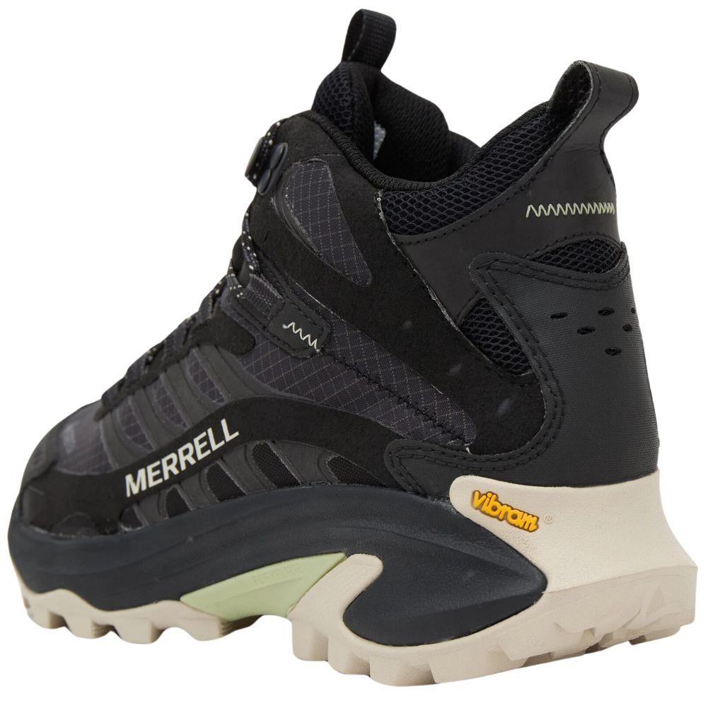 Merrell Women's Moab Speed 2 Mid GORE-TEX Walking Shoes (Black) back angle