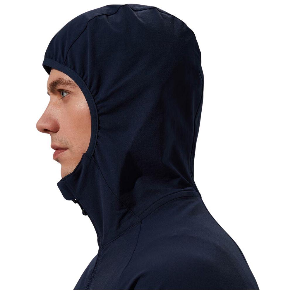 Berghaus Men&#39;s Skelbo Softshell Jacket (Dark Blue) hood up