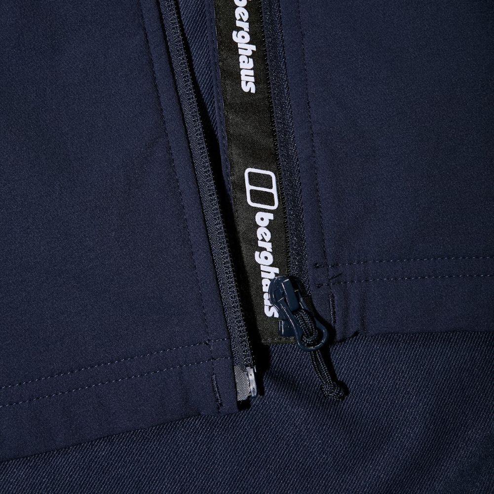 Berghaus Men&#39;s Skelbo Softshell Jacket (Dark Blue) bottom zipper