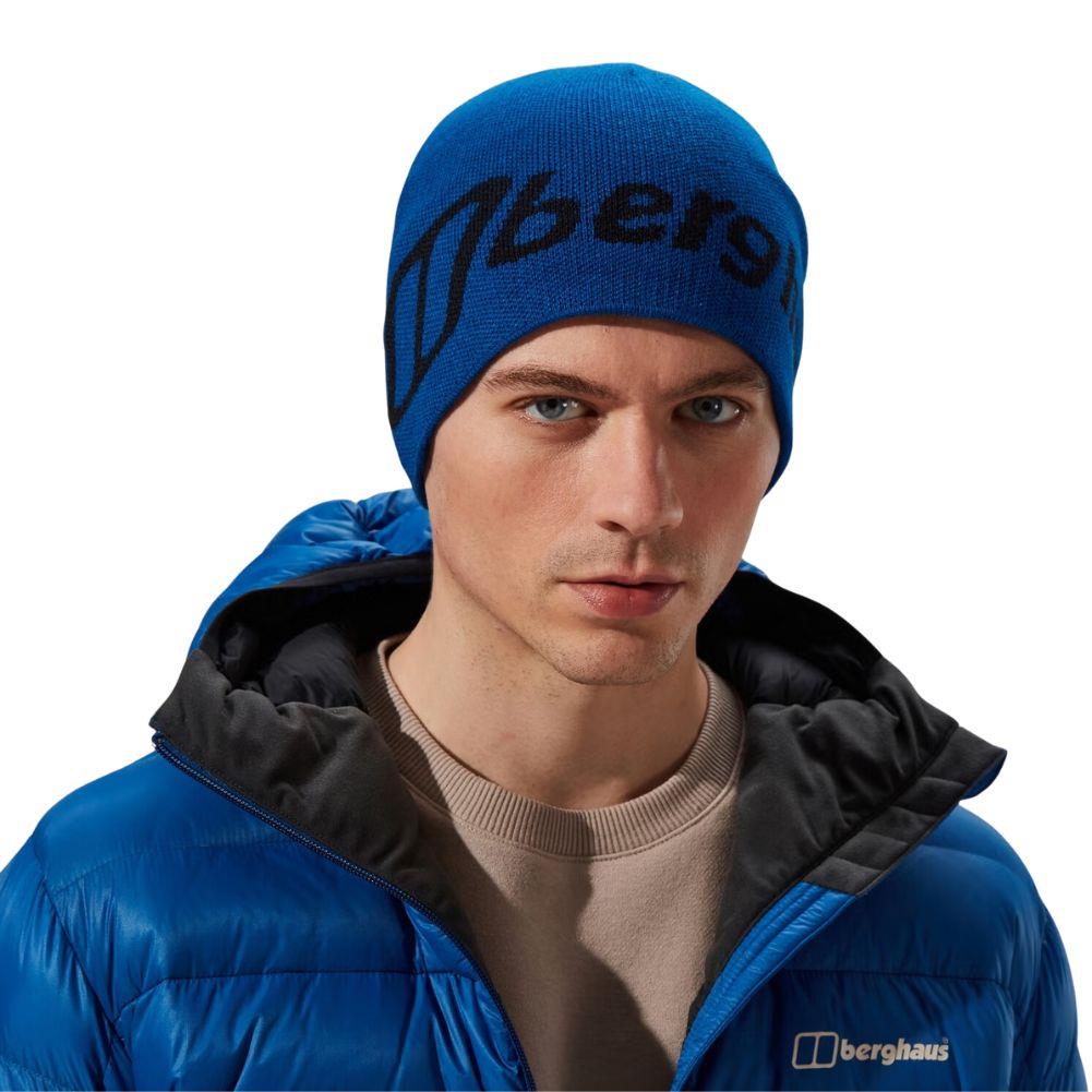 Berghaus Blocks Beanie (Blue/Black) model looking at me