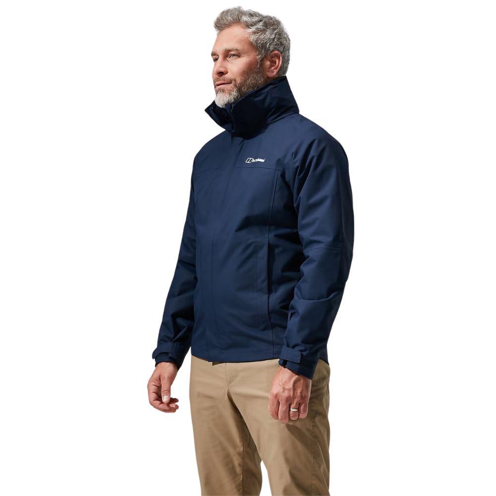 Berghaus Men&#39;s RG Alpha 2.0 Gemni 3 in 1 Waterproof Jacket (Dark Blue) model zipped up looking