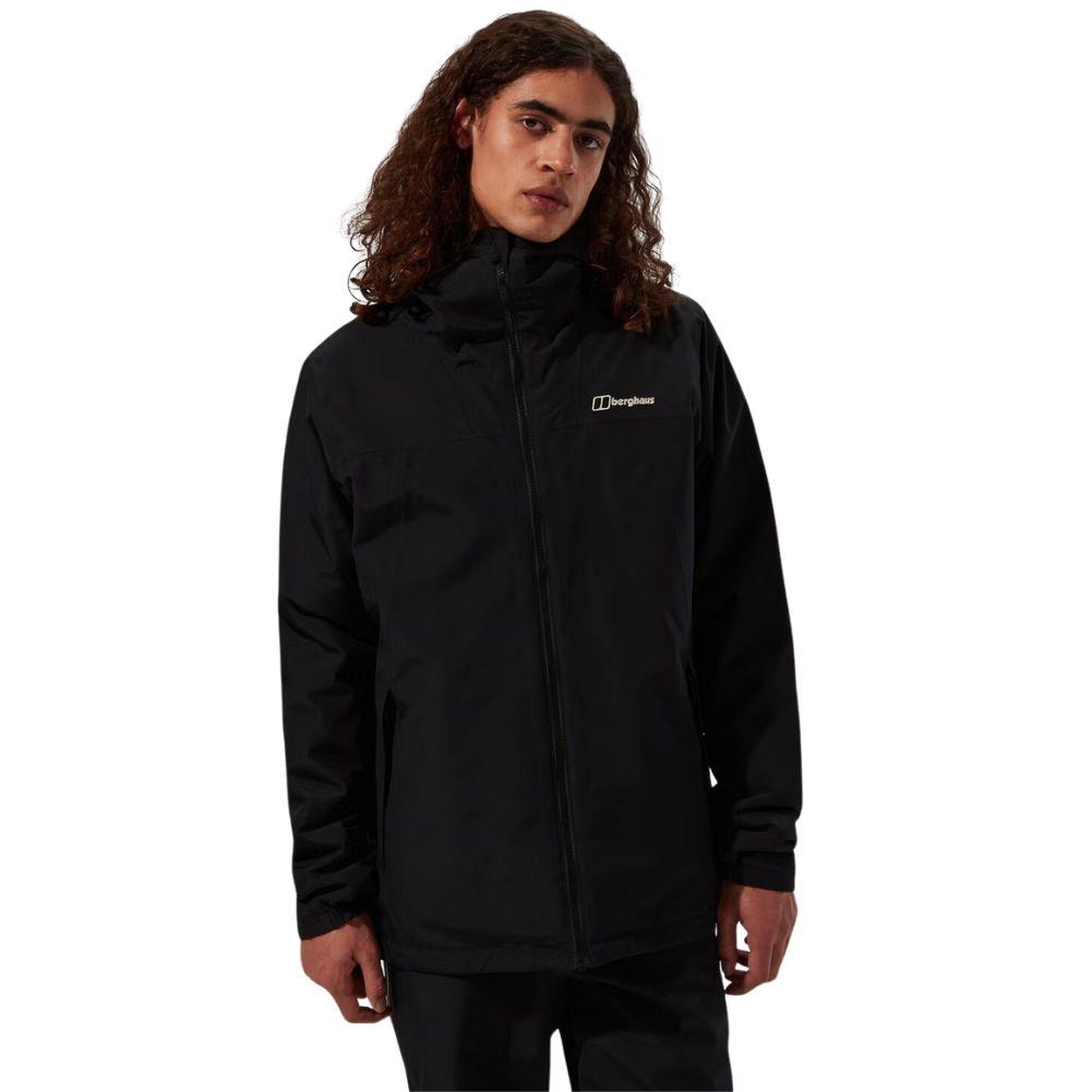 Berghaus Men's Deluge Pro 3.0 Insulated Waterproof Jacket (Black) model looking