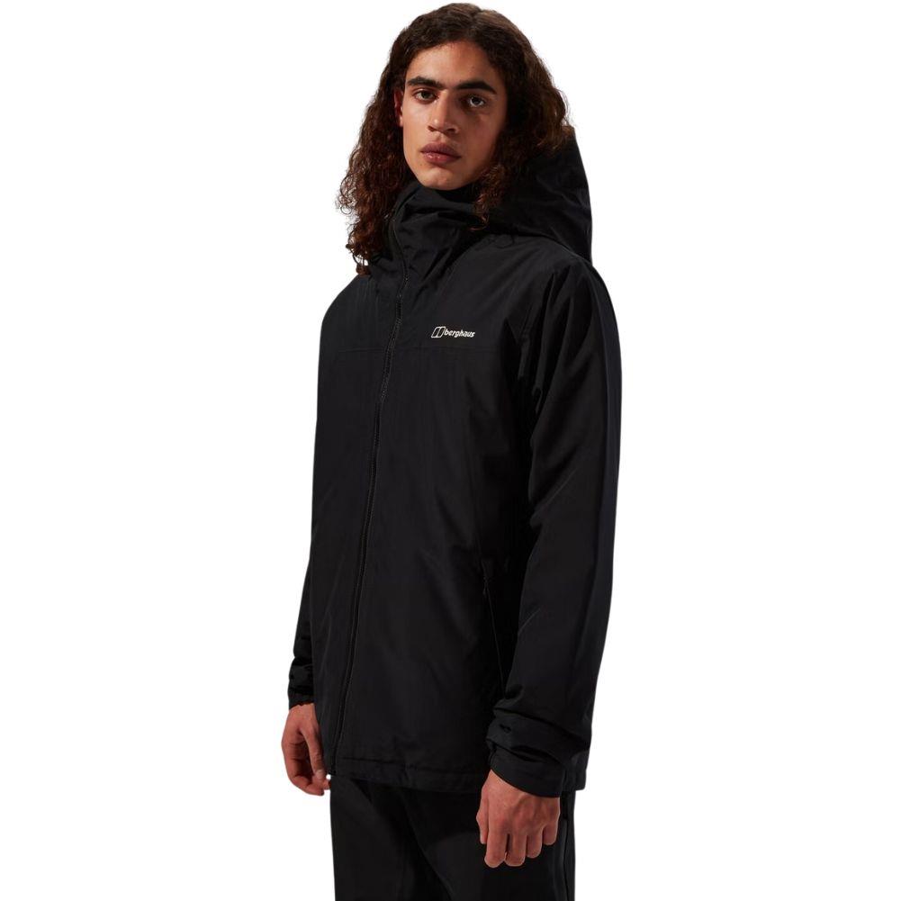 Berghaus Men's Deluge Pro 3.0 Insulated Waterproof Jacket (Black) side angle looking at us
