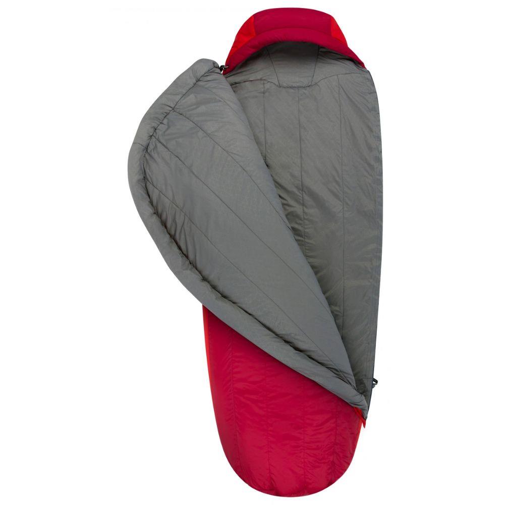 Sea To Summits Basecamp III Synthetic Sleeping Bag (Dark Red/Red) flap more open