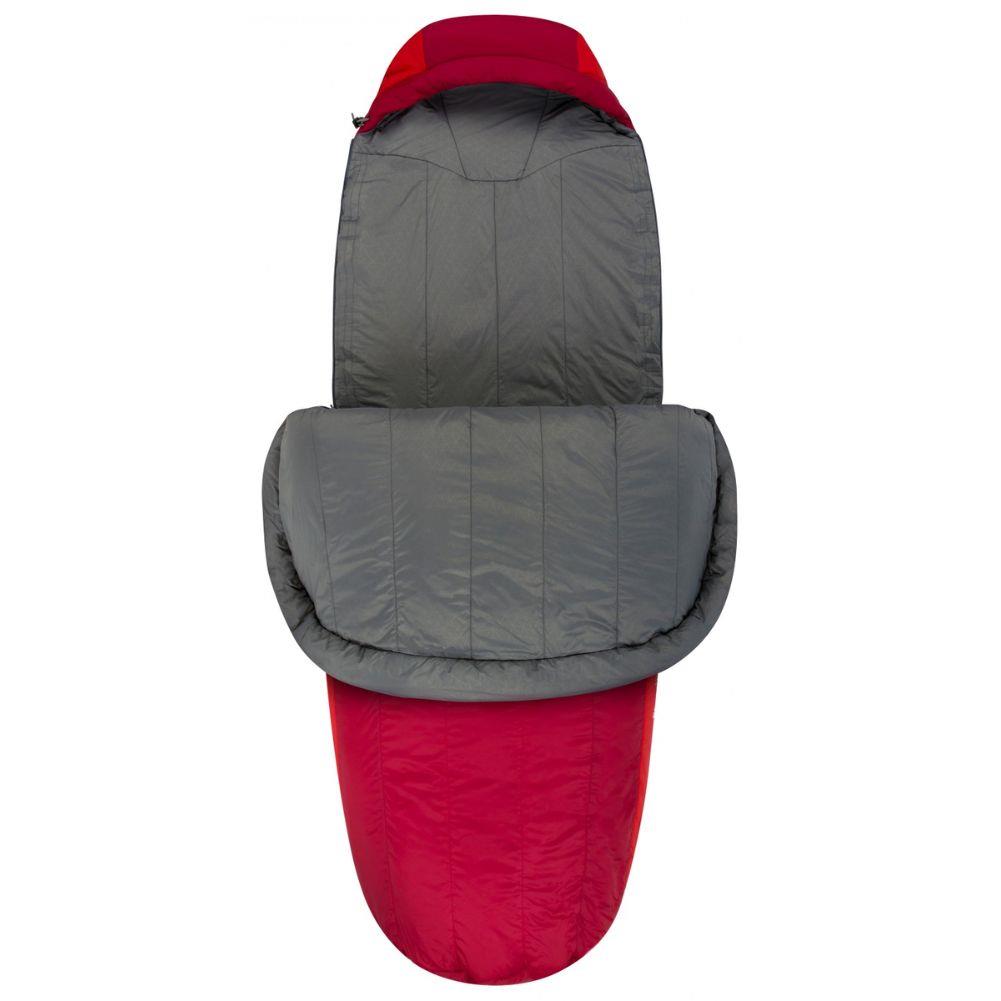 Sea To Summits Basecamp III Synthetic Sleeping Bag (Dark Red/Red) lap open both sides