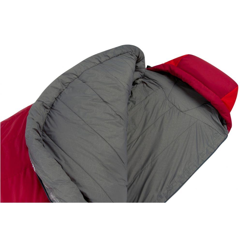 Sea To Summits Basecamp III Synthetic Sleeping Bag (Dark Red/Red) flap open from an angle