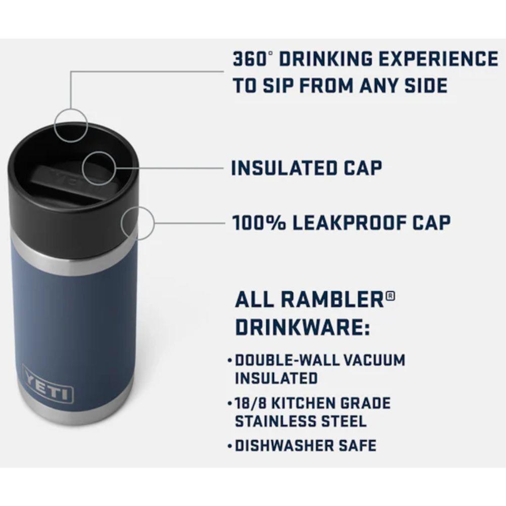Yeti Rambler 12 OZ Bottle With Hotshot Cap (Black) info
