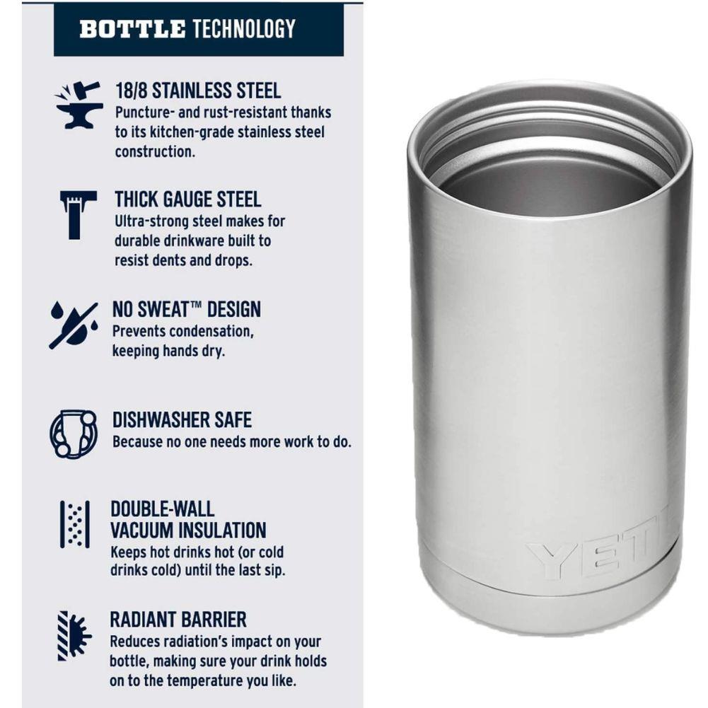 Yeti Rambler 12 OZ Bottle With Hotshot Cap (Black) bottle info