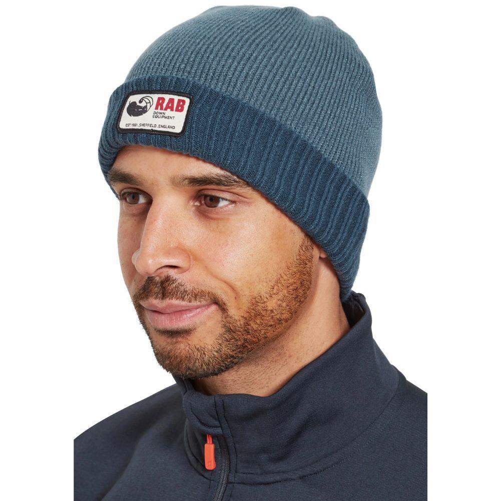 Rab Essential Beanie (Orion Blue/Tempest Blue) male model