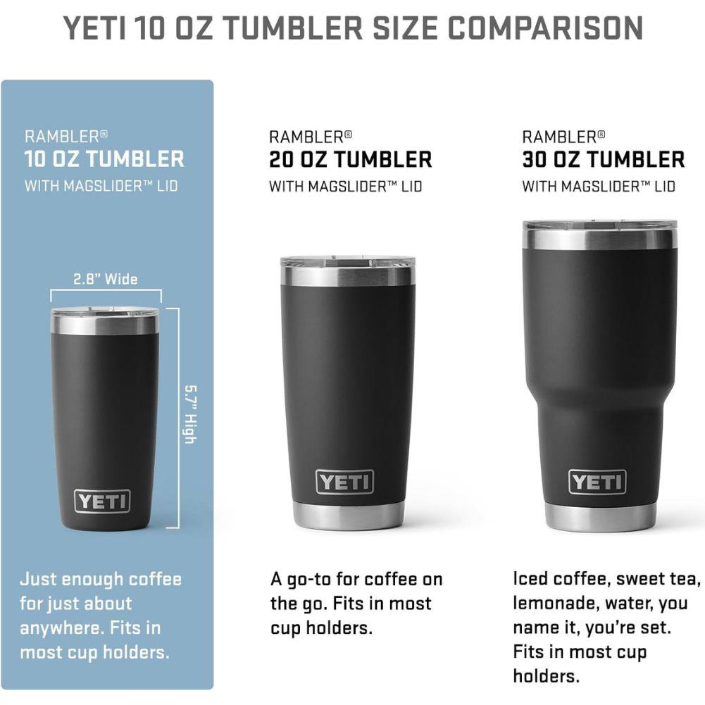 Yeti Rambler 10 OZ Tumbler (Lowcountry Peach) sizes