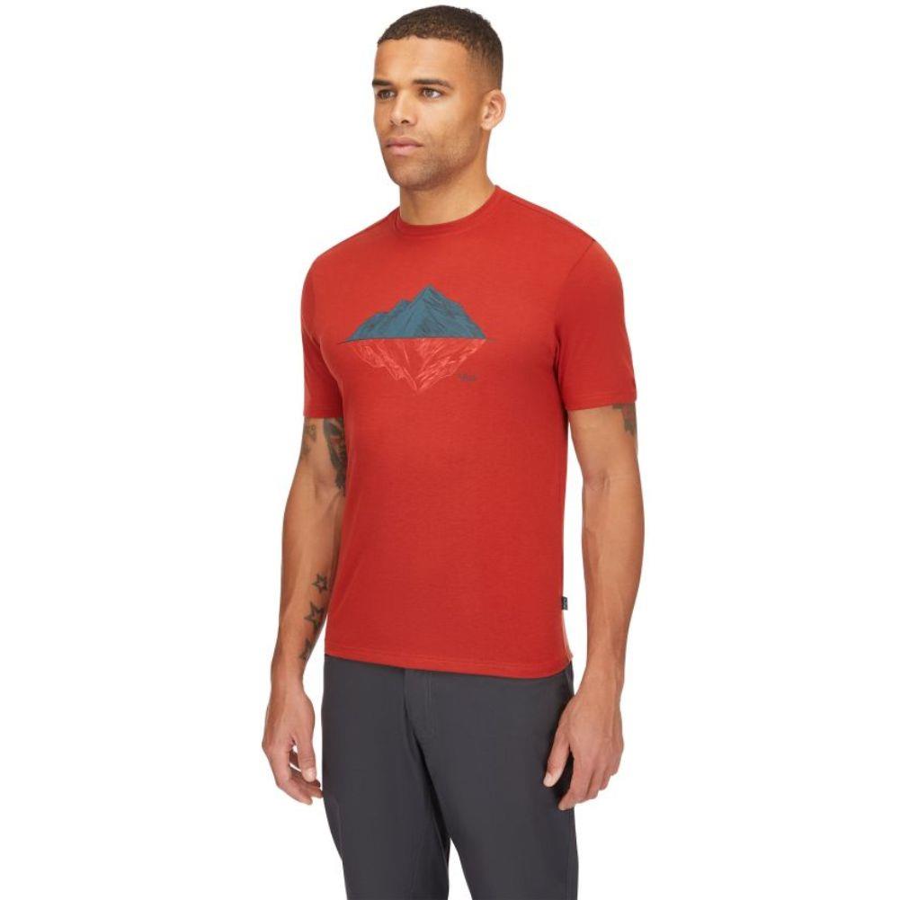 Rab Men's Crimp Reflection Tee (Tuscan Red) model angle left