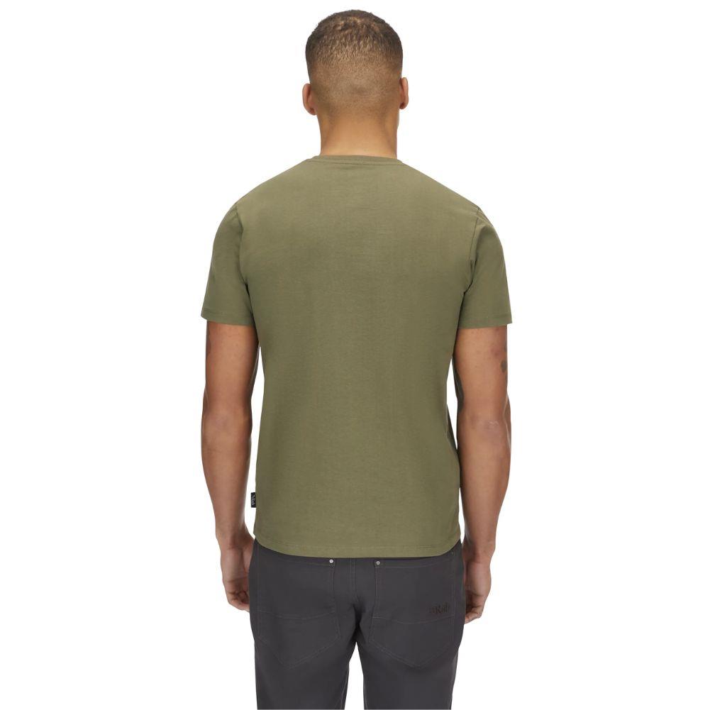 Rab Men&#39;s Basecamp Logo Badge Tee (Light Khaki) model back