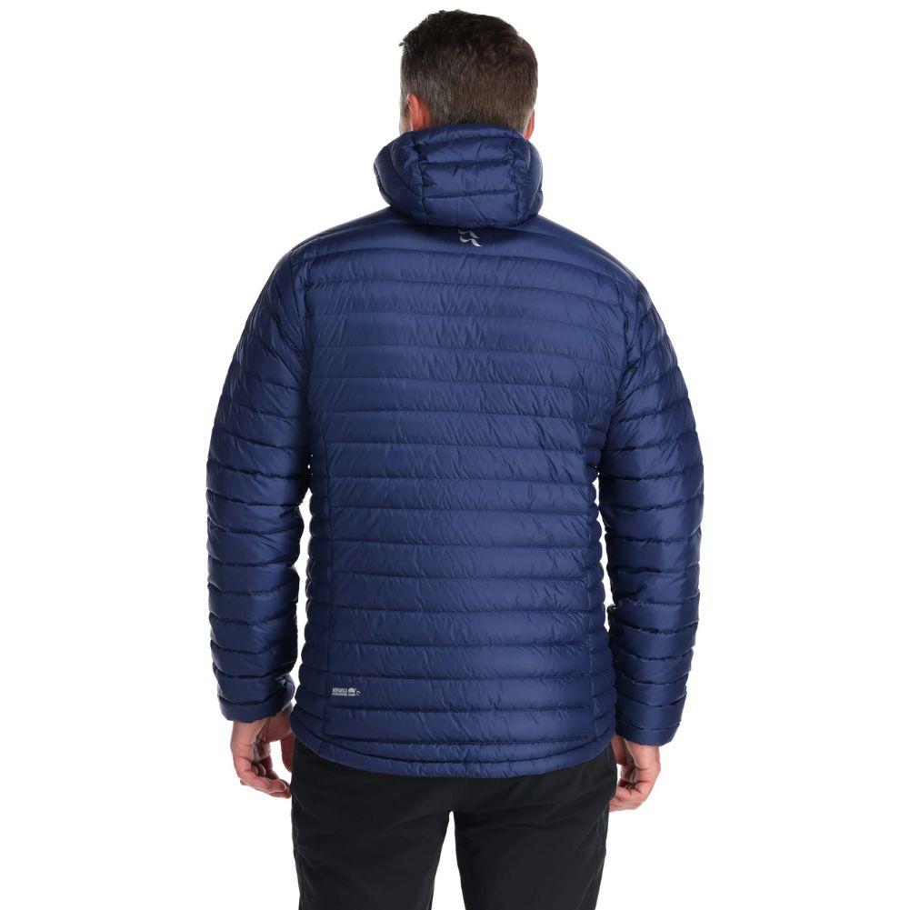 Rab Men's Microlight Alpine Down Jacket (Deep Ink/Marmalade) model back