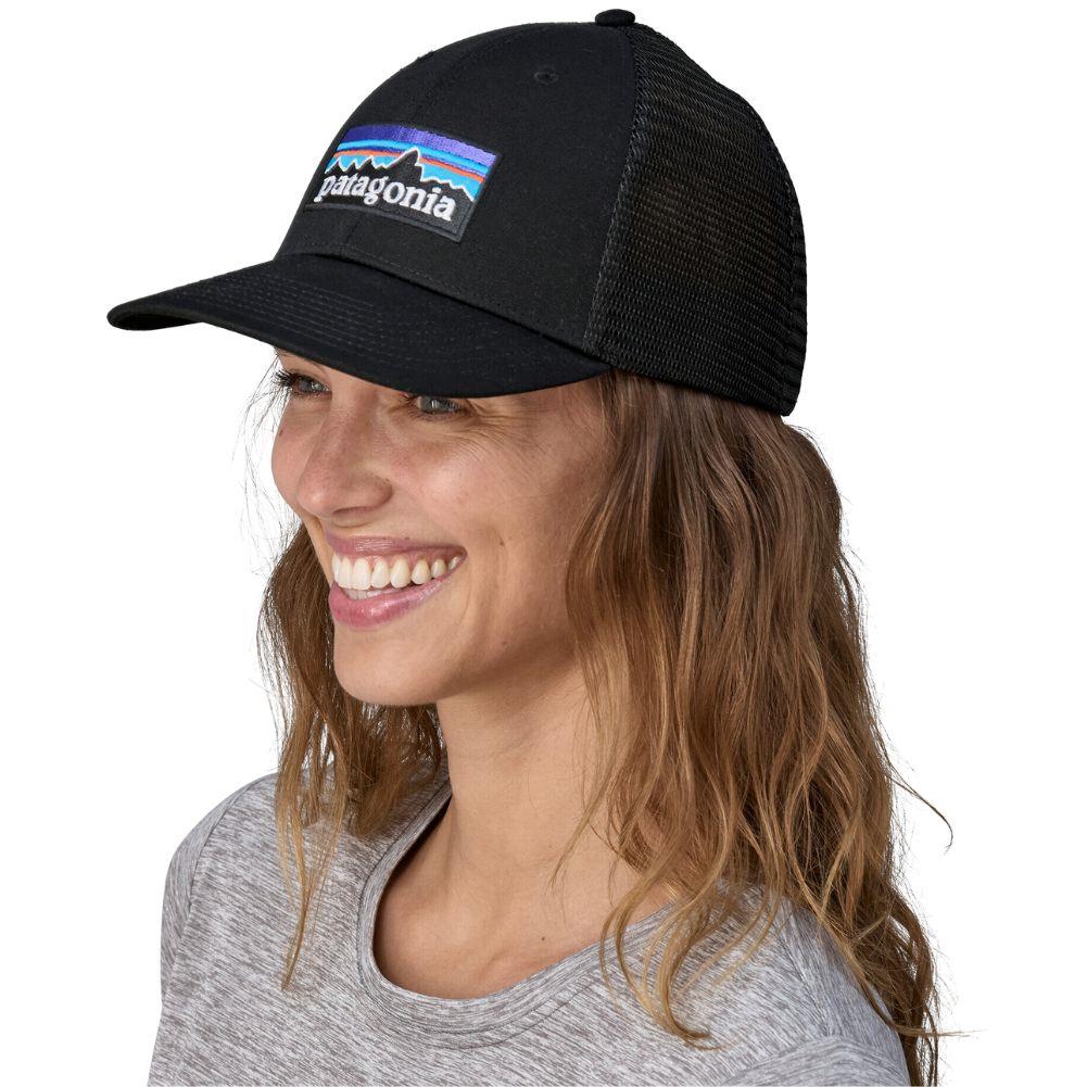 Patagonia P-6 Logo LoPro Trucker Hat (Black) model front 