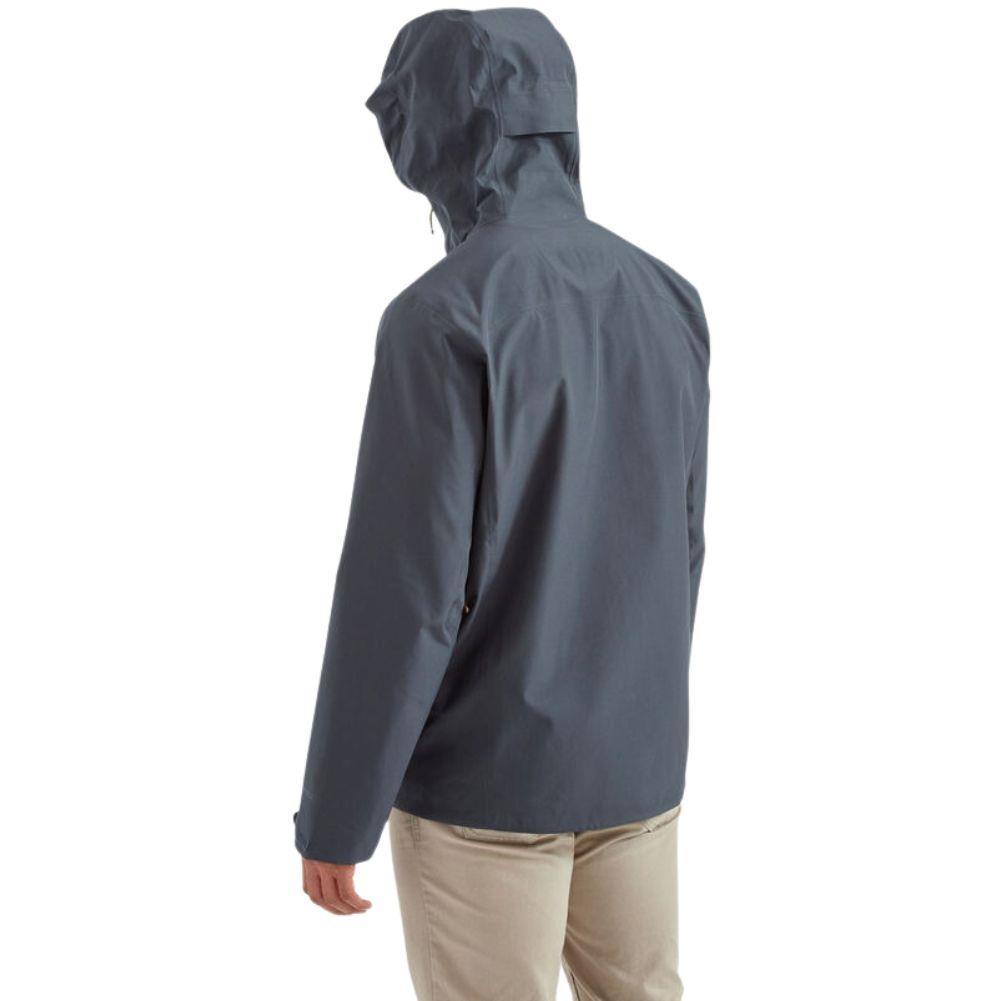 Patagonia Men's Triolet Waterproof Jacket (Smolder Blue) hodd up back facing