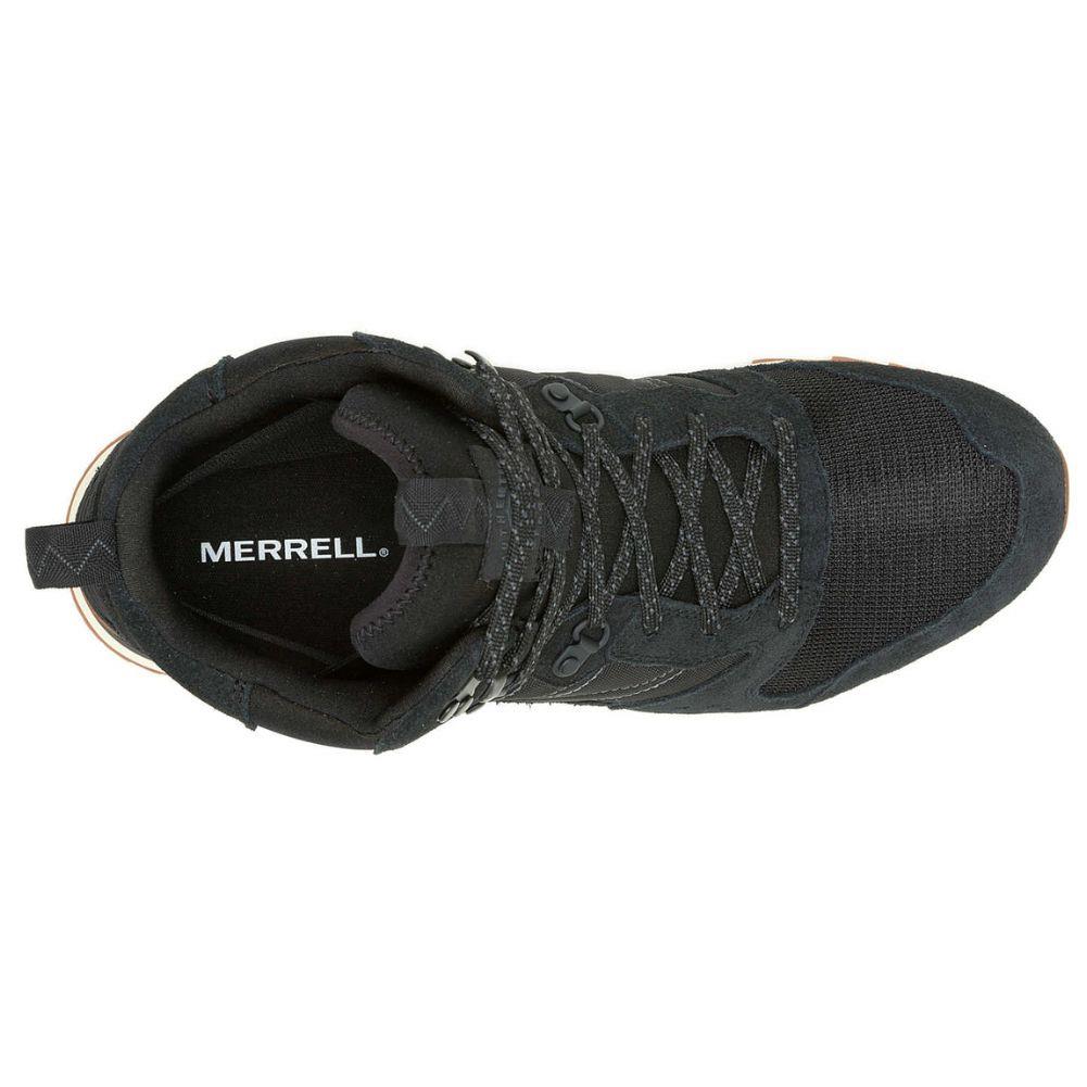 Merrell Men&#39;s Alpine 83 Sneaker Recraft Mid Waterproof Shoe (Black) top view