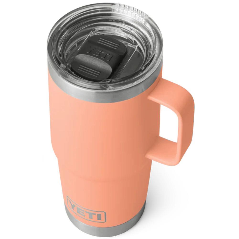 Yeti Rambler 20 OZ Travel Mug (Lowcountry Peach) top angle