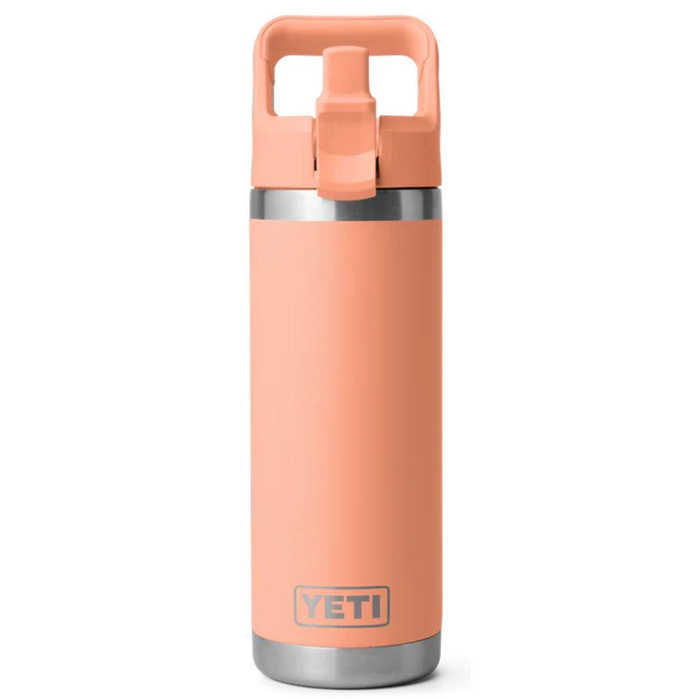 Yeti Rambler 18 Oz Bottle With Straw Cap (Lowcountry Peach) cap open