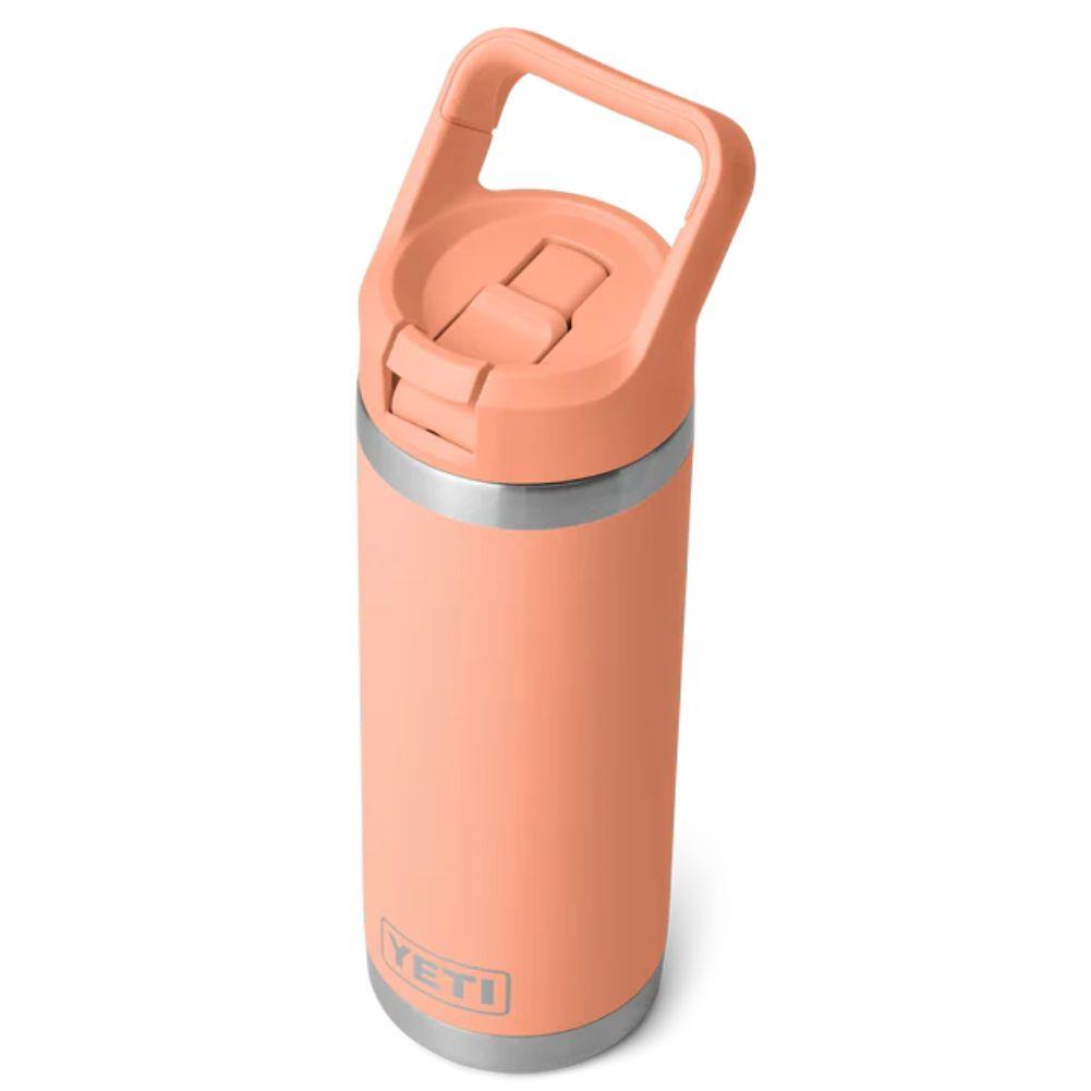 Yeti Rambler 18 Oz Bottle With Straw Cap (Lowcountry Peach) top angle