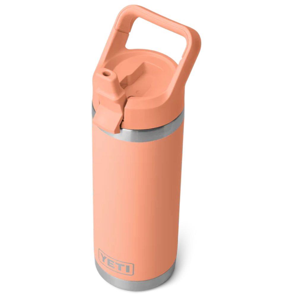 Yeti Rambler 18 Oz Bottle With Straw Cap (Lowcountry Peach) top angle cap open