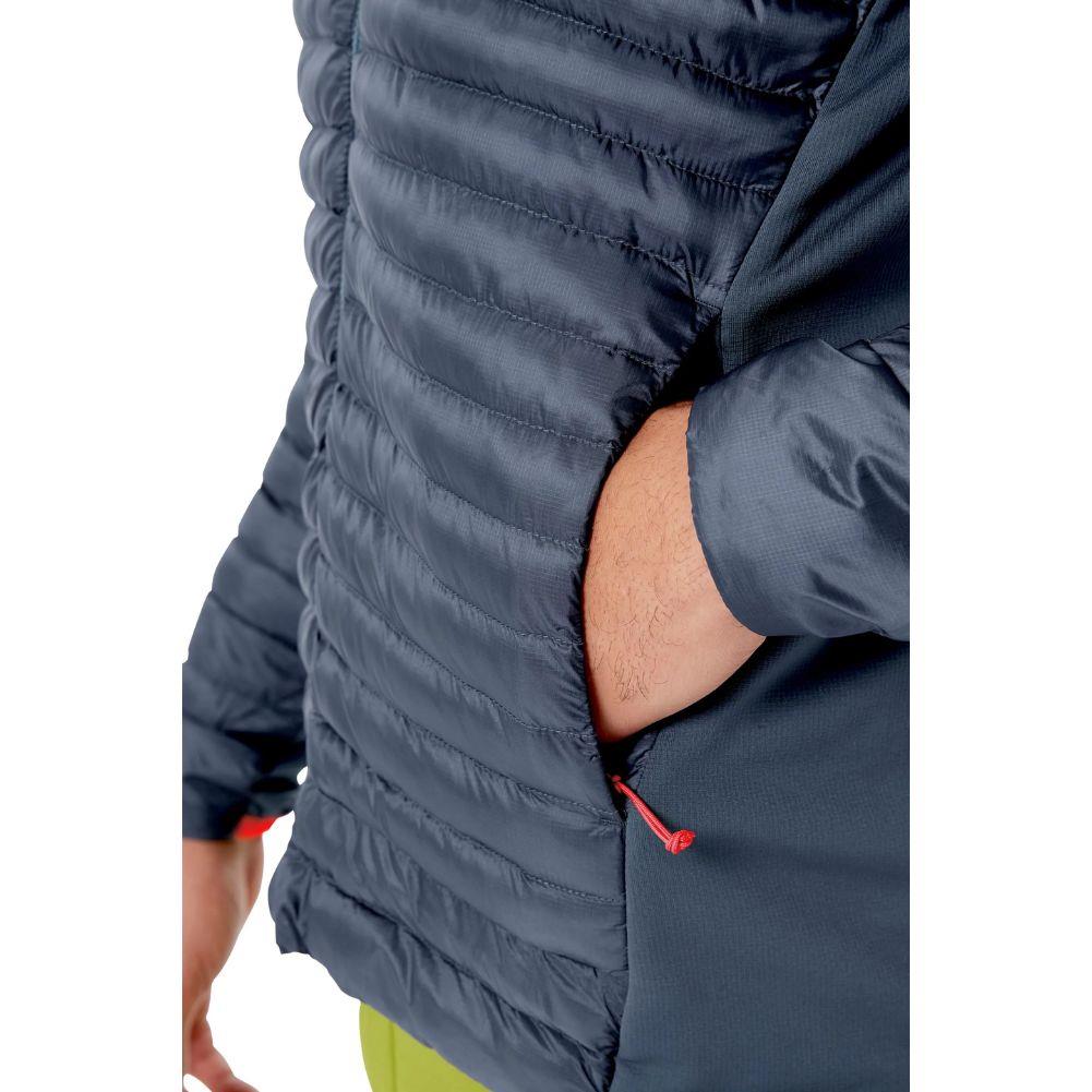 Rab Men&#39;s Cirrus Flex 2.0 Insulated Jacket (Steel) hand in pocket