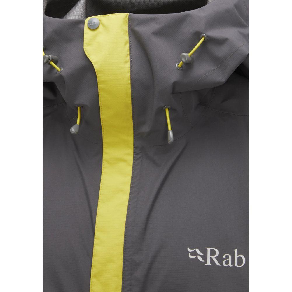 RAB Men&#39;s Downpour Eco Waterproof Jacket (Graphene/Zest) logo zipper