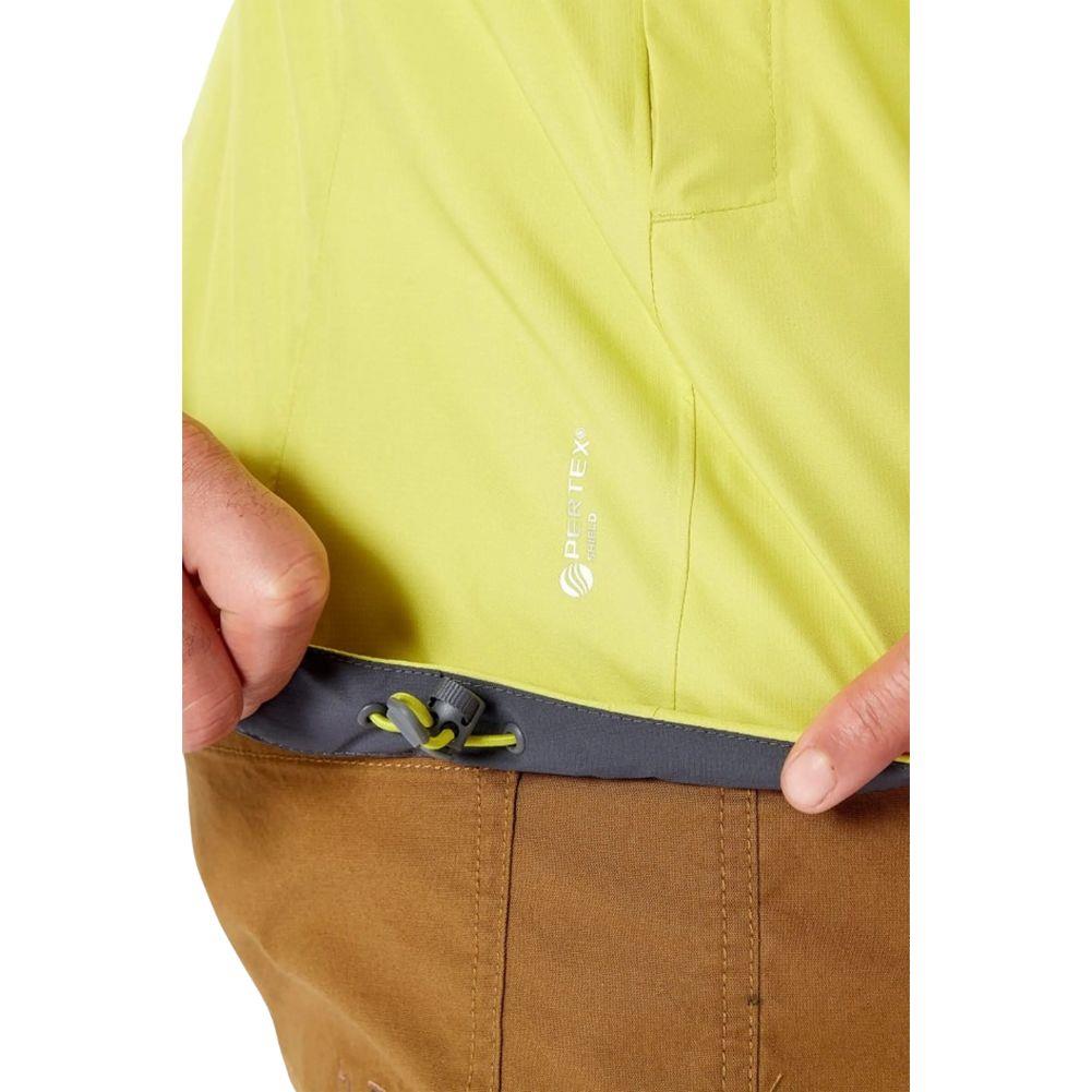 RAB Men&#39;s Downpour Eco Waterproof Jacket (Graphene/Zest) pulley