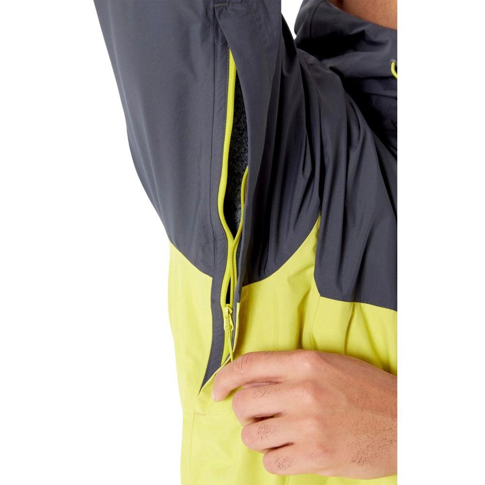 RAB Men&#39;s Downpour Eco Waterproof Jacket (Graphene/Zest) arm pit zipper