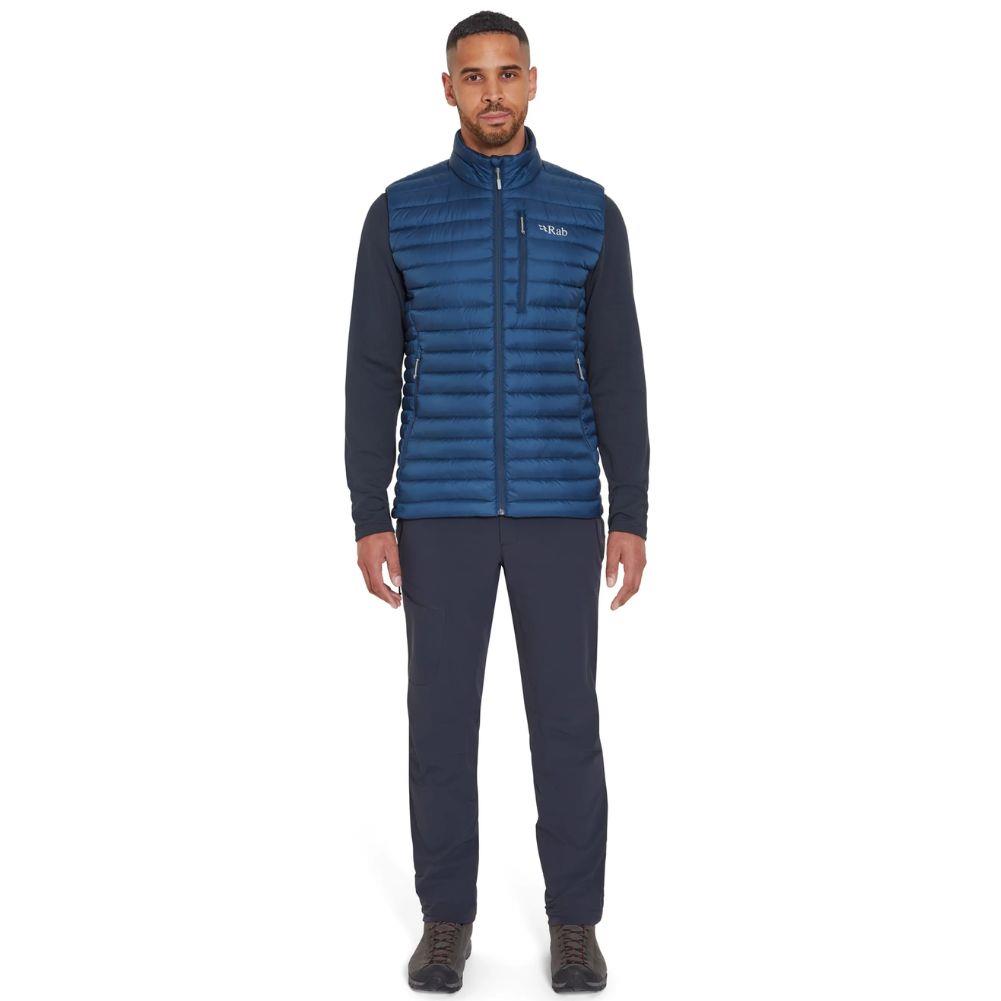 Rab Men&#39;s Microlight Down Vest (Tempest Blue) full body
