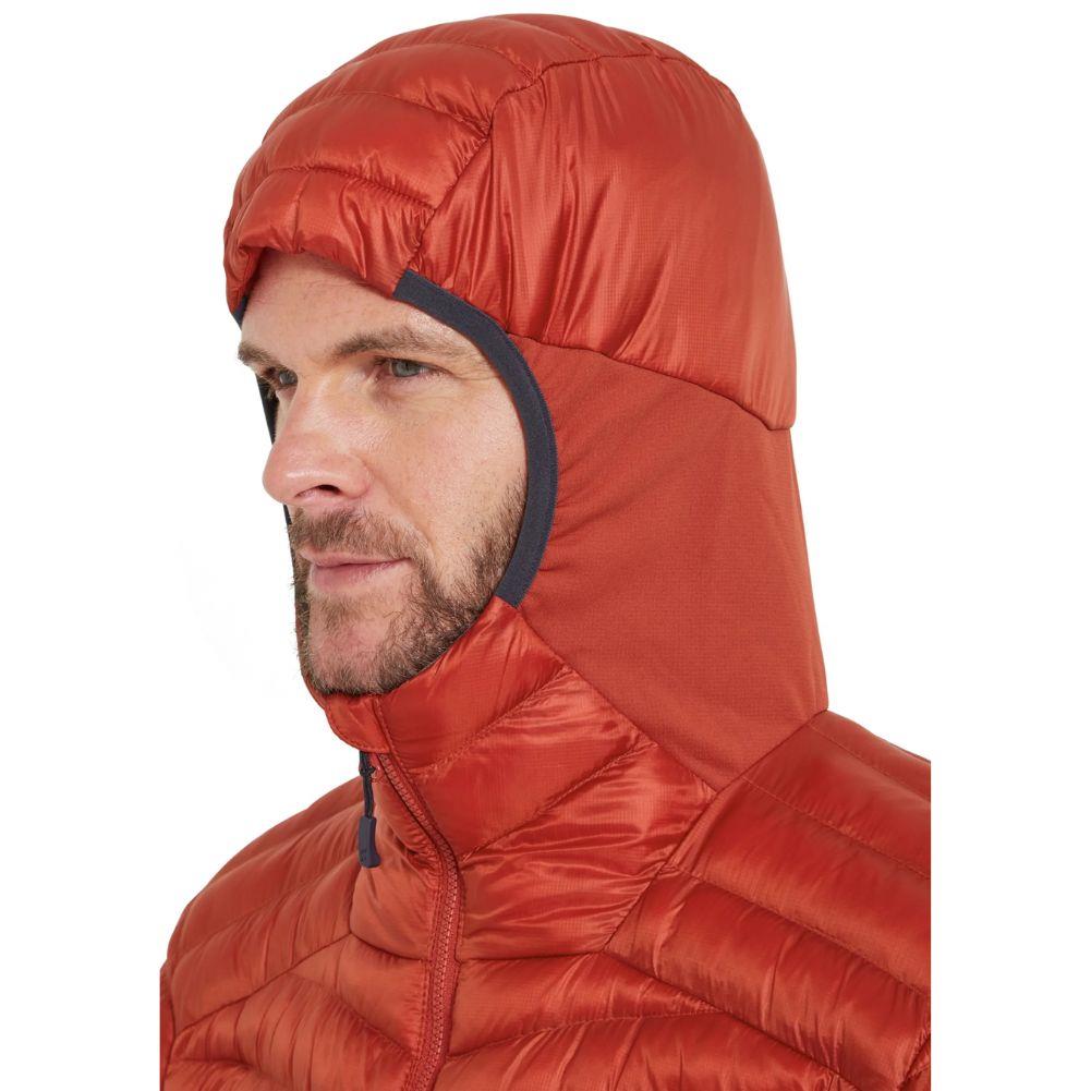 Rab Men&#39;s Cirrus Flex Insulated Hooded Jacket (Tuscan Red) hood up