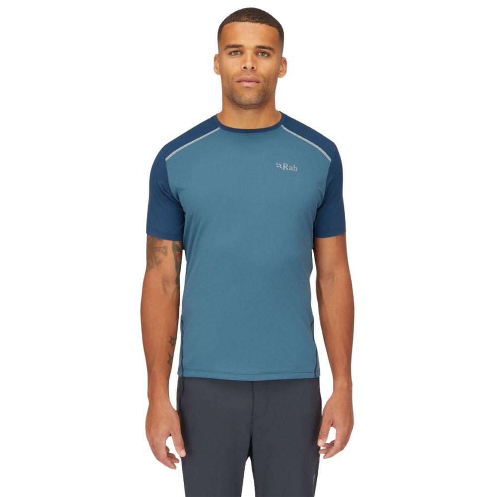 Rab Men’s Force Tee SS Baselayer Top (Orion Blue/Tempest Blue) model front