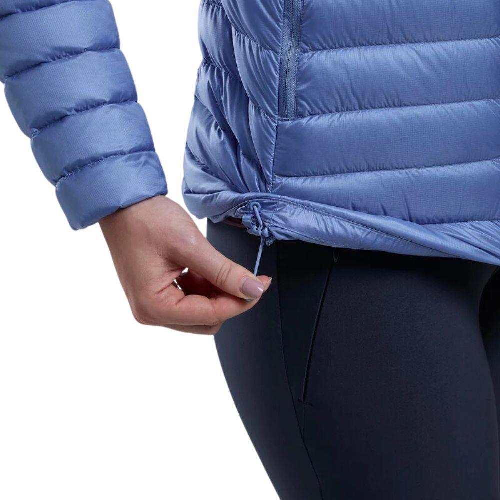 Montane Women&#39;s Anti-Freeze Hooded Down Jacket (Cornflower) pulley