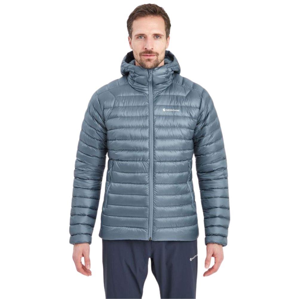 Montane Men's Anti-Freeze Hooded Down Jacket (Stone Blue) model front
