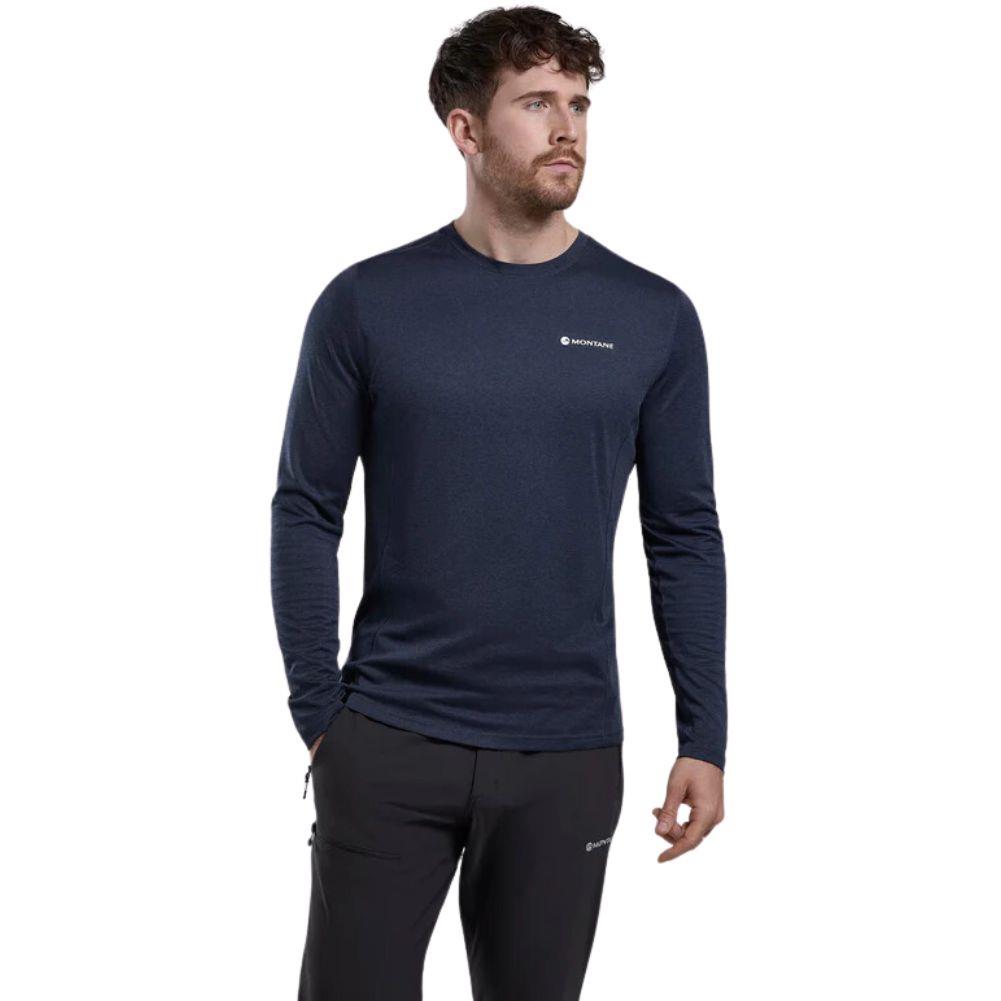 Montane Men's Dart Long Sleeve T-Shirt (Eclipse Blue) looking away
