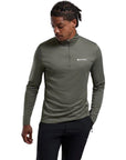Montane Men's Dart Zip Neck T-Shirt (Caper) model looking down