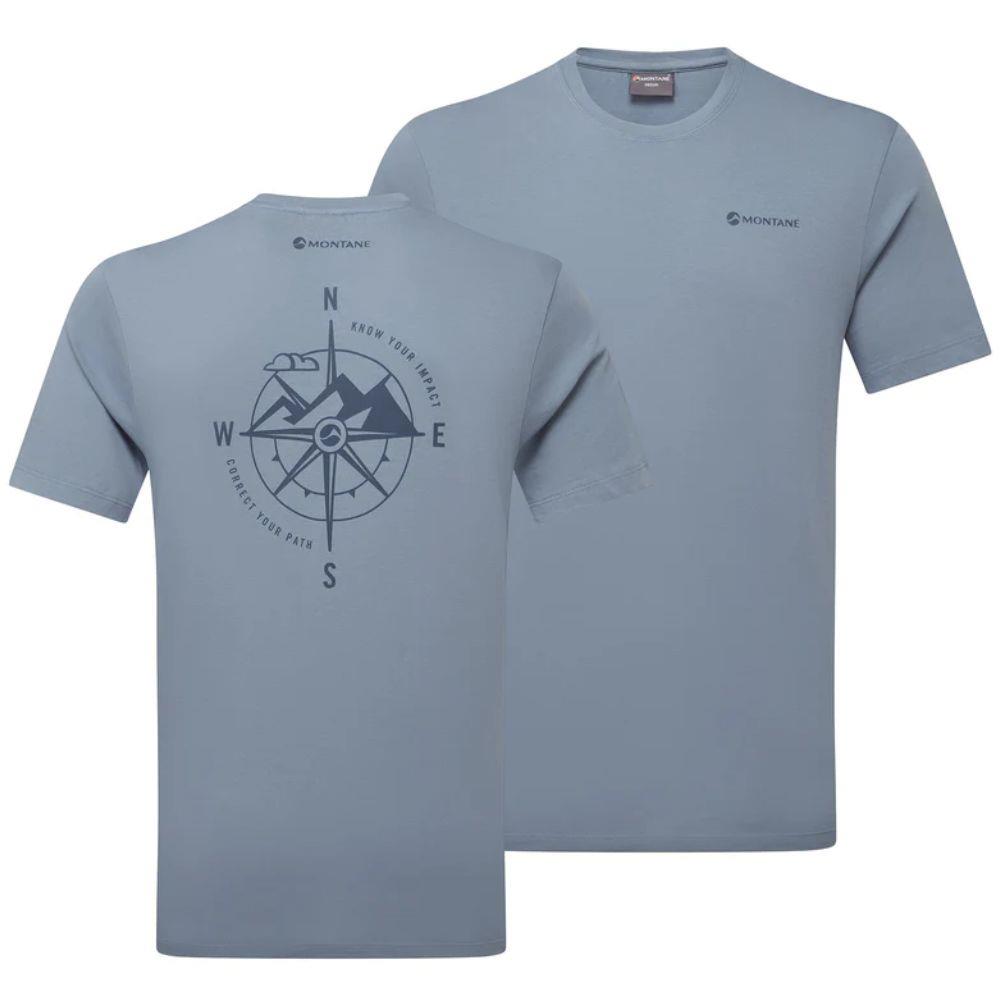 Montane Men's Impact Compass T-Shirt (Stone Blue) twins