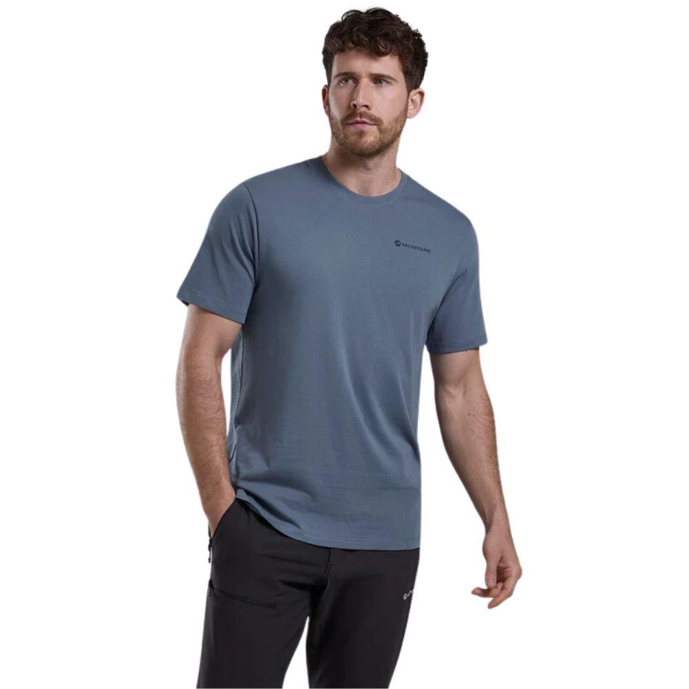 Montane Men's Impact Compass T-Shirt (Stone Blue) model looking