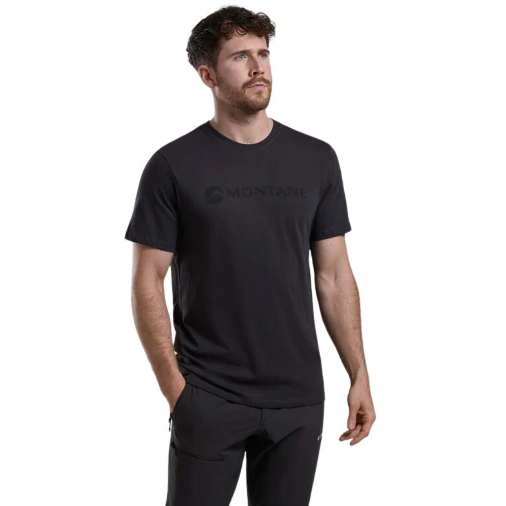 Montane Men's Mono Logo T-Shirt (Midnight Grey) angle model right