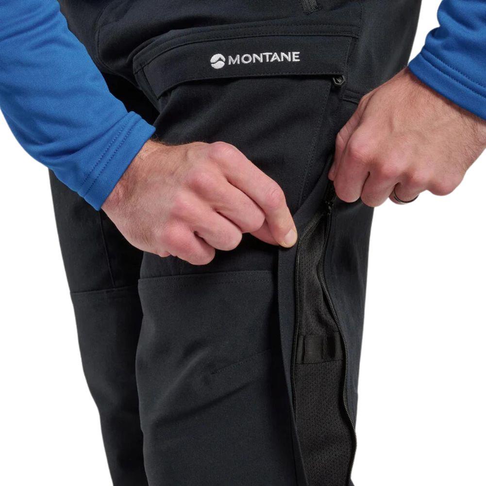 Montane Men&#39;s Terra XT Pants - Regular (Black) zipper on leg