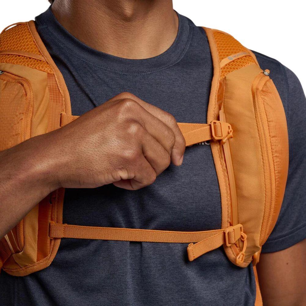 Montane Trailblazer 8L Backpack (Flame Orange) close up straps